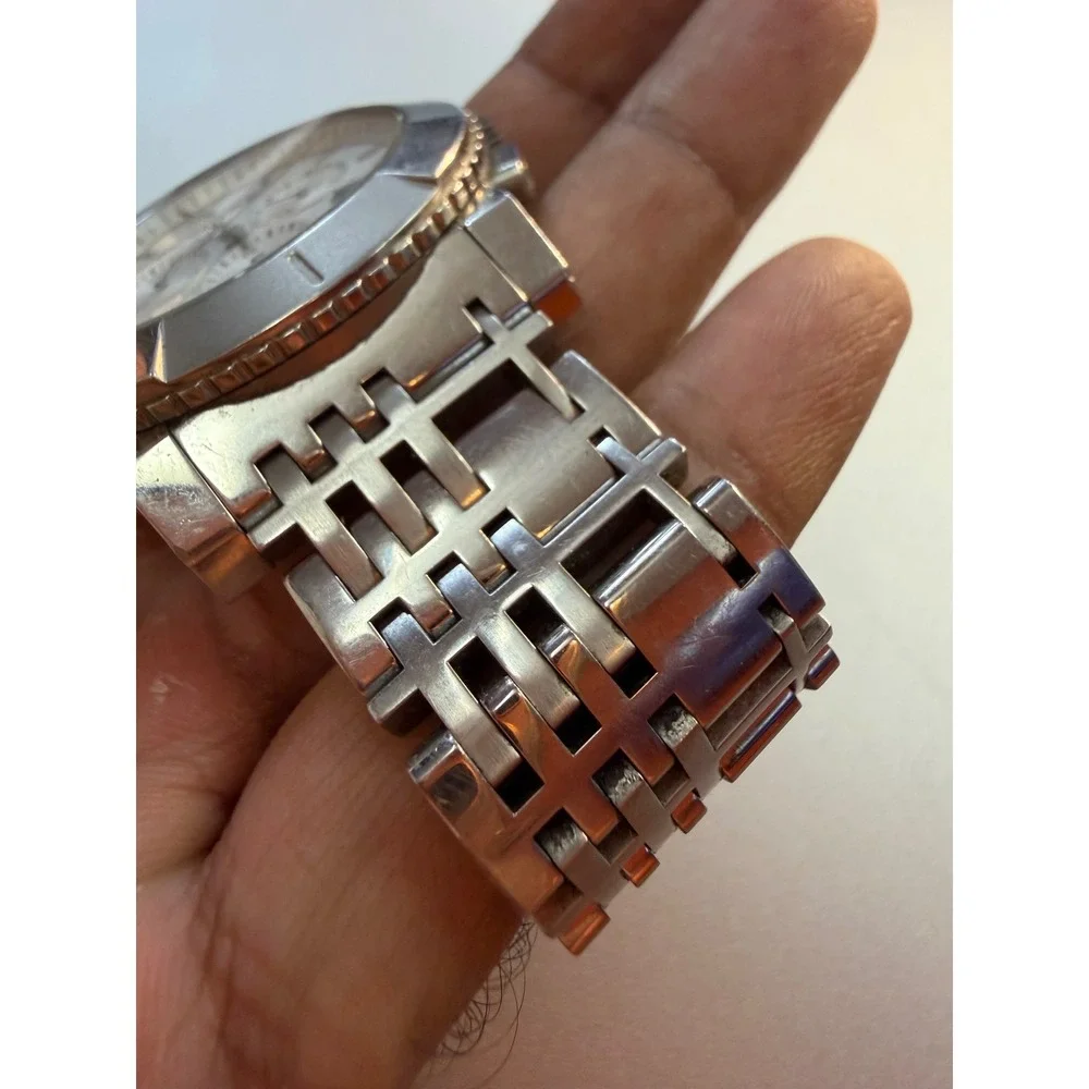Burberry BU2303 Chronograph Swiss Made Stainless Steel Watch Silver Dial 100M